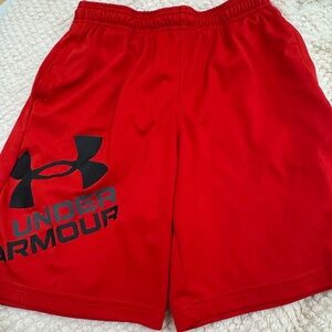 Under Armour boys Athletic Red Shorts